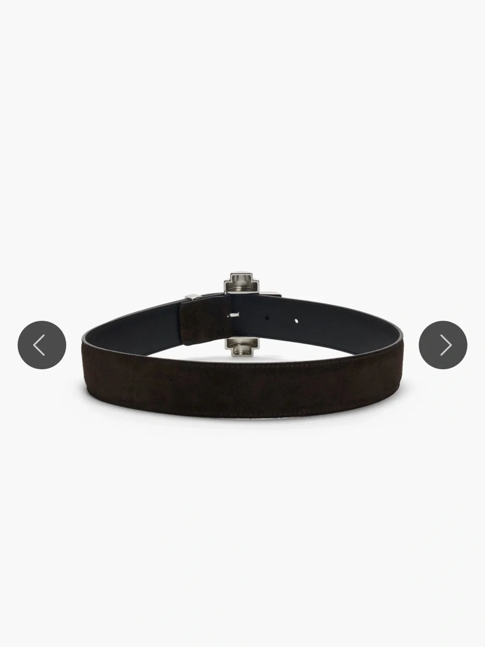 Altuzarra NEW Industrial Dark Brown Suede Belt with Silver-Tone Buckle